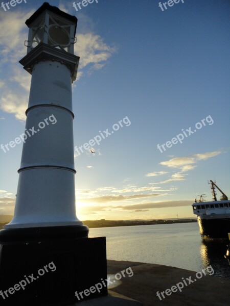 Kirkwall Port Lighthouse Sunset Sky