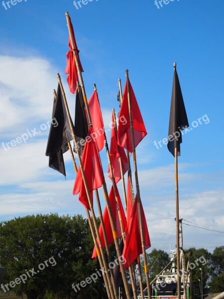 Fishing Pennants Gillnet Reuse Flags Red