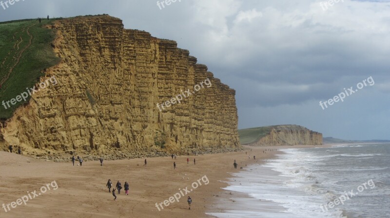 West Bay Cliffs Broadchurch Sea Coast