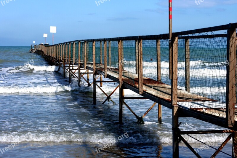 Sea Waves Jetty Horizon Costa