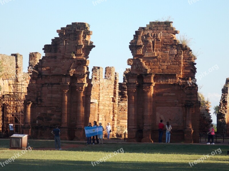 Ruins San Ignacio Missions Argentina Jesuits