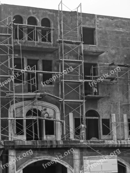 Building Architecture Scaffolding Site Building Under Construction