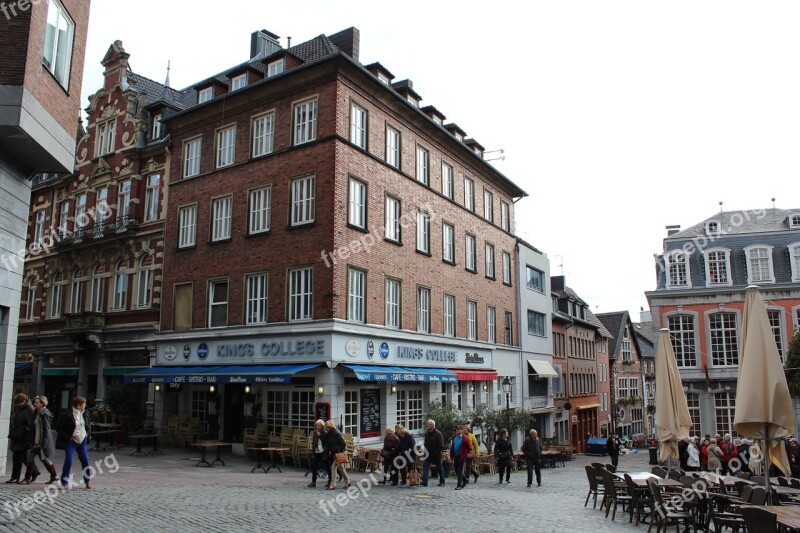 Street Aachen Germany Tourists Old Town