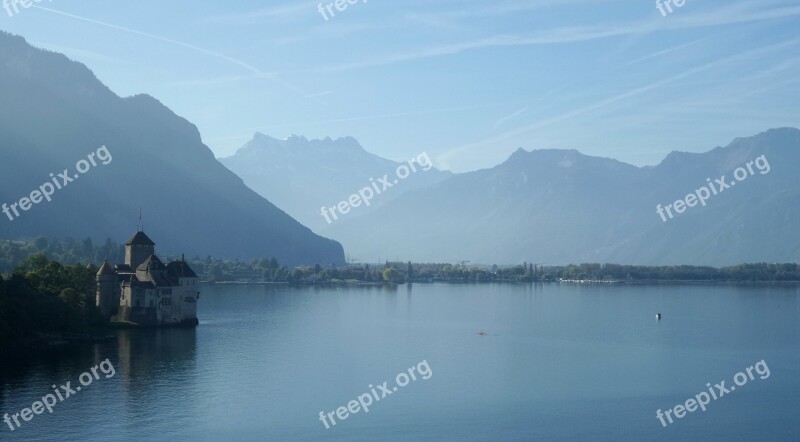 Switzerland Lake Castle Water Lake Geneva