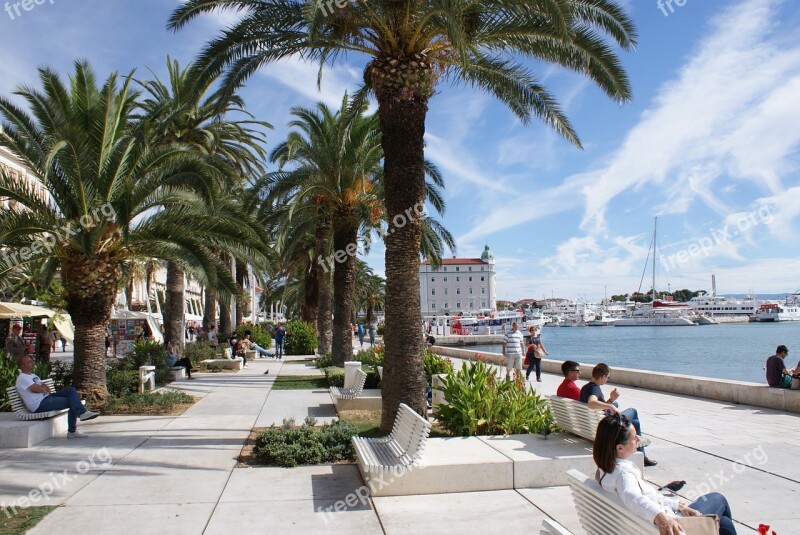 Croatia Split The Promenade Ships Port