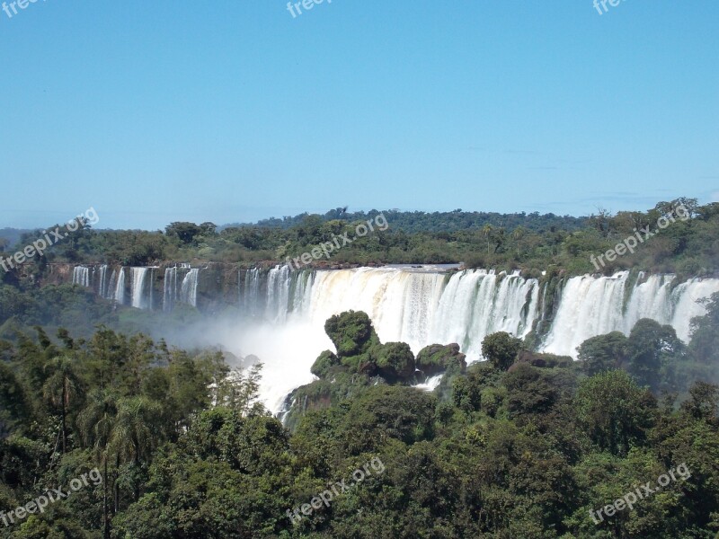 Falls Iguazu Water Jungle Argentina