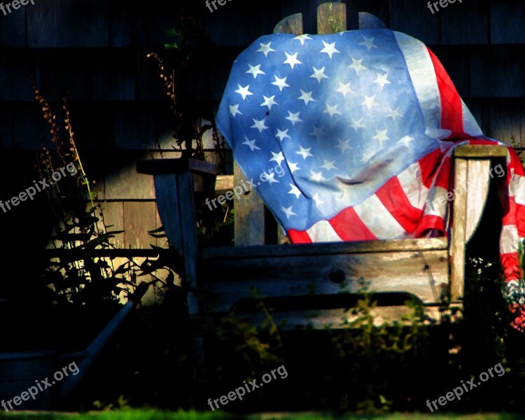 Flag Chair Summer Wood Holiday