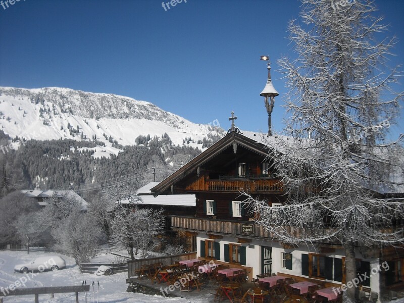 Chalet Winter Sky Free Photos