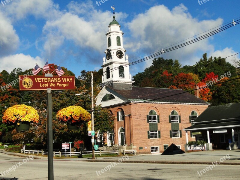 Church Town Center Veterans Street Small Town