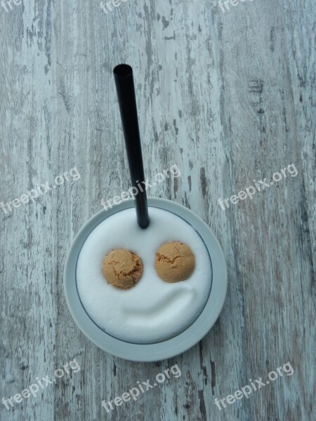 Coffee Latte Macchiato Cookies Milchschaum Drink