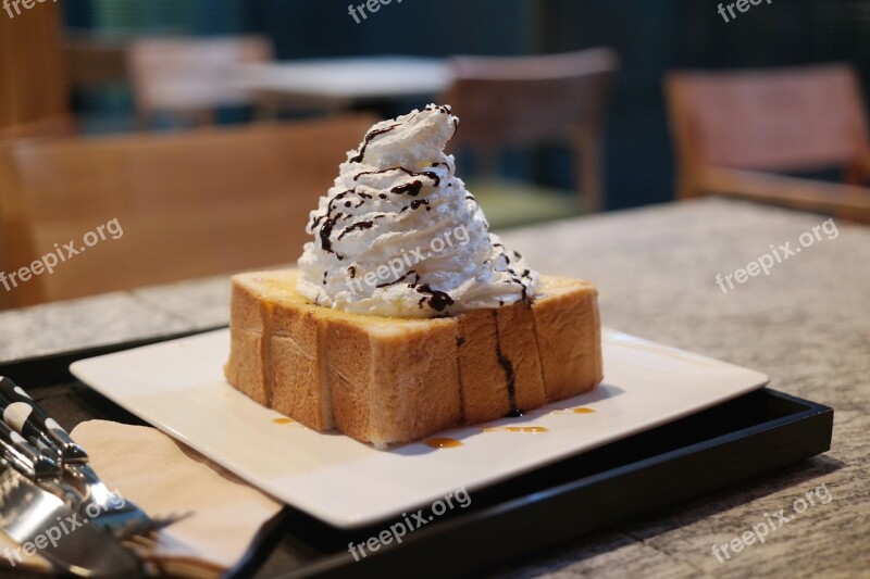 Dessert Honey Bread Cafe Food Delicious Food