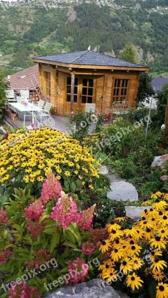 Garden Hut Summer Flowers Garden Yellow Flowers