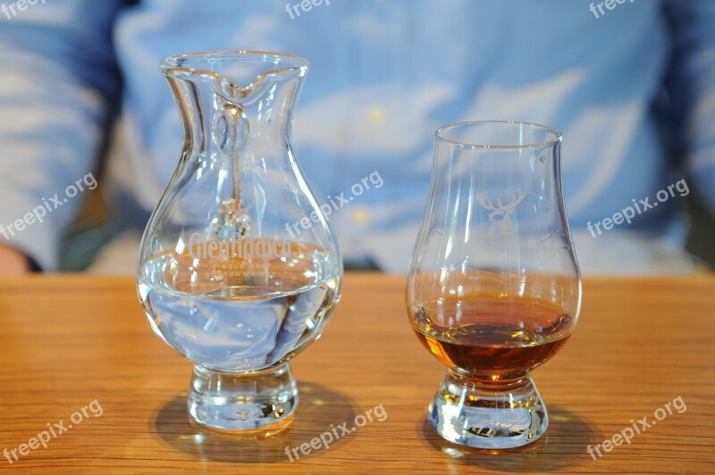 Scotland Gelnmorangie Whisky Glass Water Glass