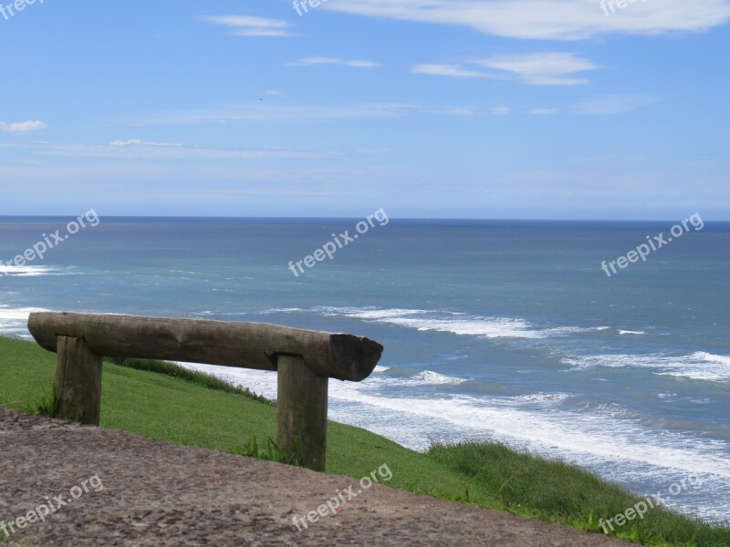 Wind Beach Bank Blue Sky Coconut Trees