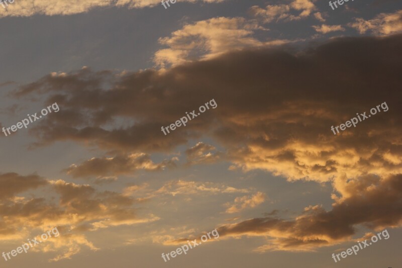 Cloud Sky Sunset Golden Hour Orange