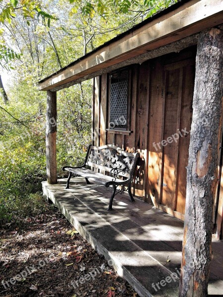 Wood Cottage Canoe Storage Lake Side Autumn Nature