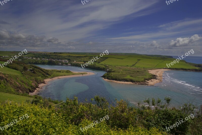 Bigbury River Avon Clouds Landscape Free Photos