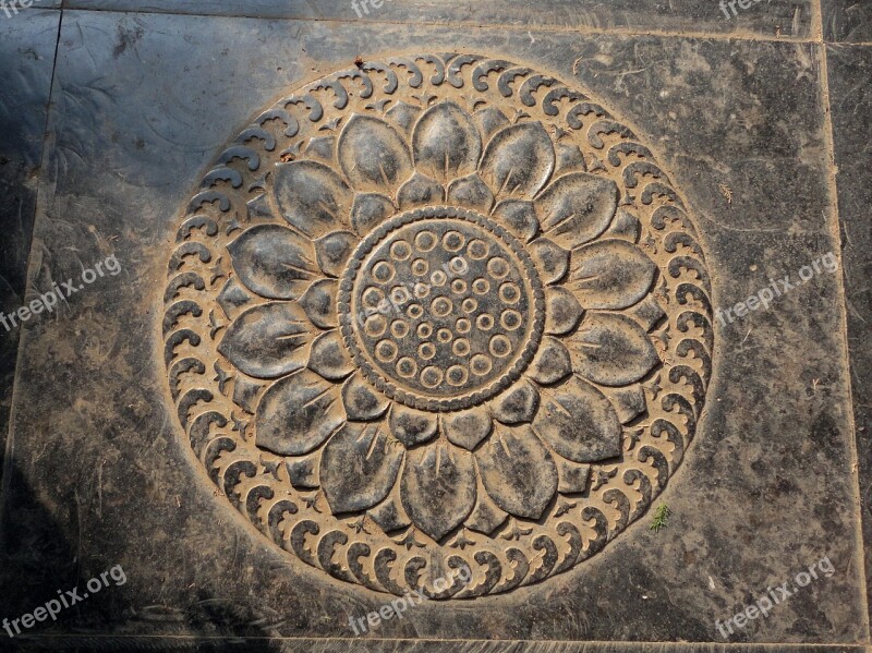 Shaolintempel Asia Henan Lotus Flower Stone