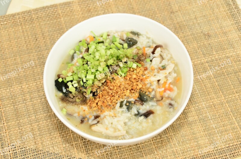 Congee Preserved Egg When The Vegetables Free Photos