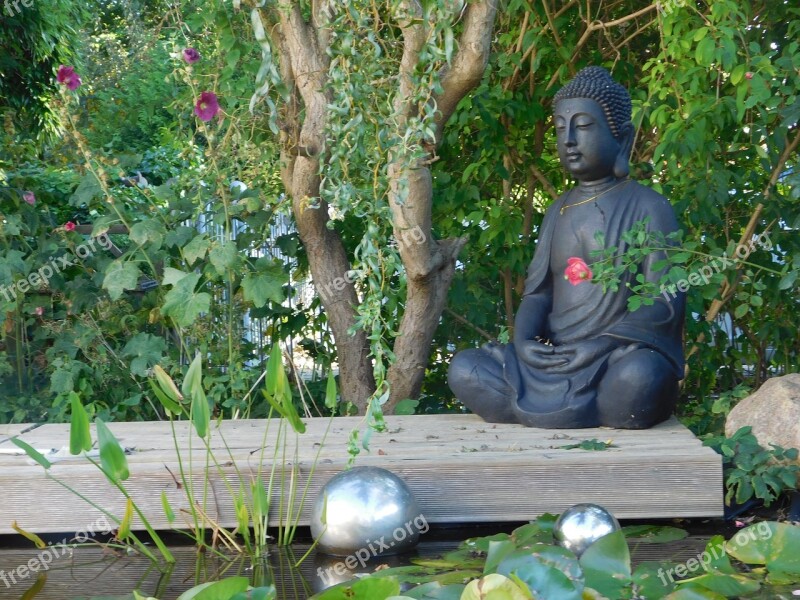 Buddha Figure Garden Relaxation Asia Gartendeko