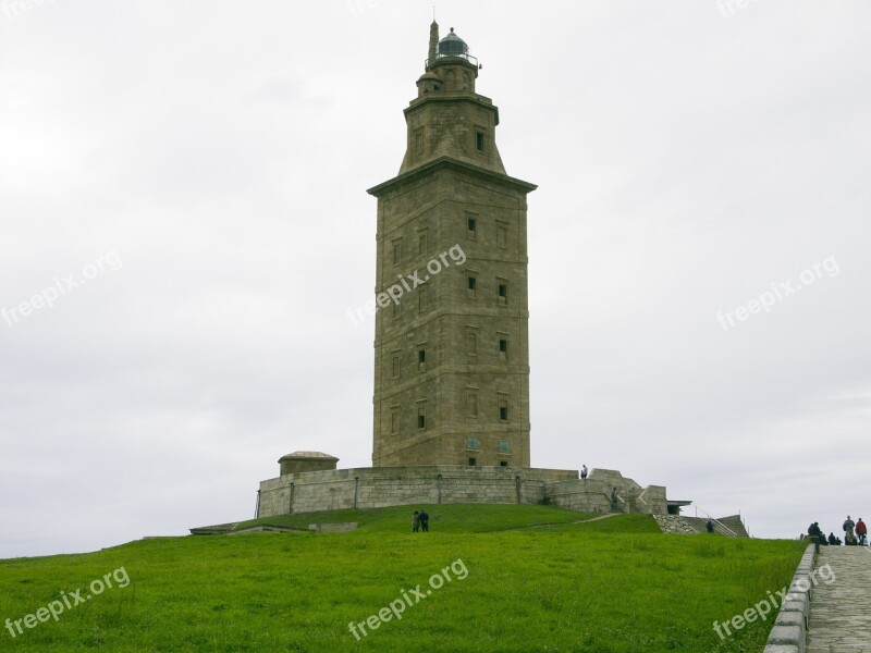 Tower Of Hercules Coruña Field Monument Tower