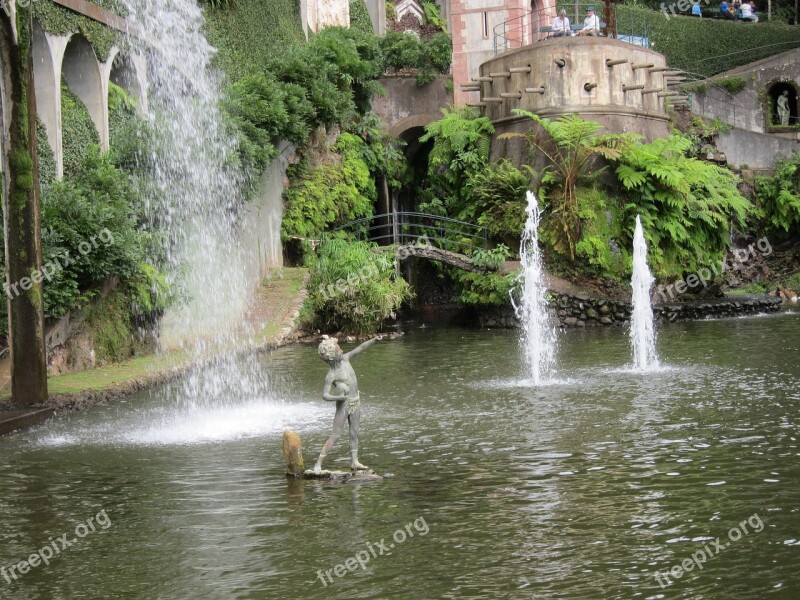 Fountain Nature Waterfall Splash Pond