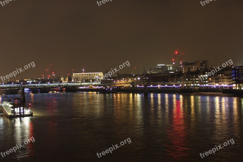 Thames Reflection River London England