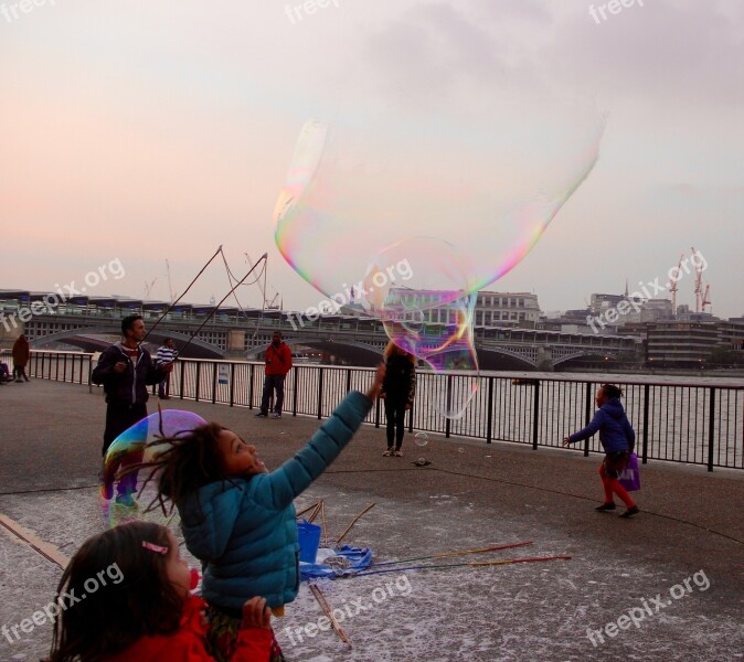 Bubbles Street Artist Children Joy Colorful