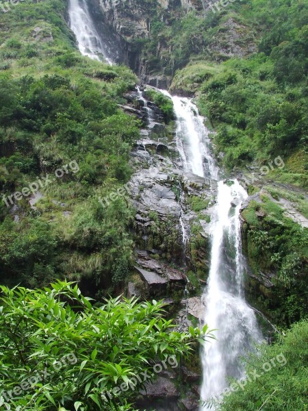 Waterfall Green Nature Nepal Annapurna