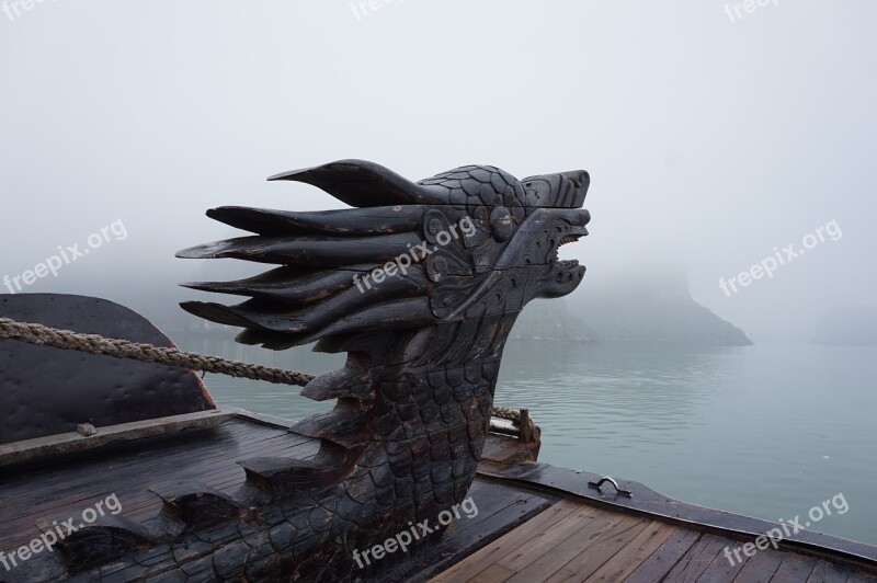 Halong Bay Vietnam Draak Drakenkop Boot