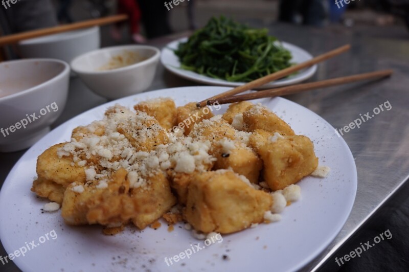 Tofu Fried Fried Tofu Vietnam Backpacking