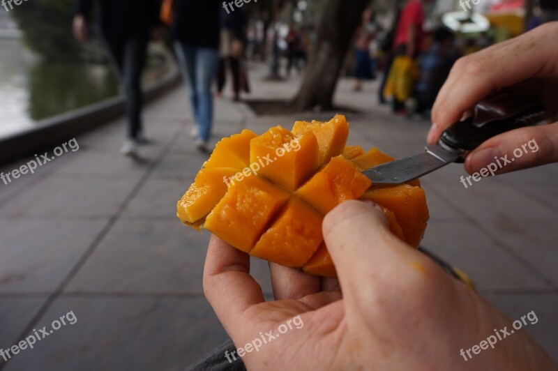 Mango Fruit Vegan Veganism Cubes