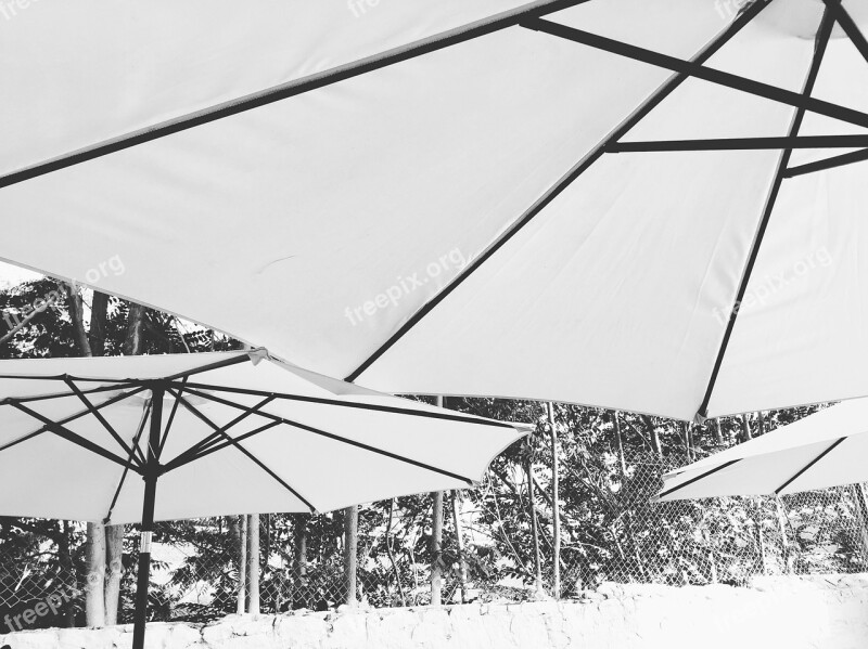 Parasol Umbrella Sun Black And White Outdoor