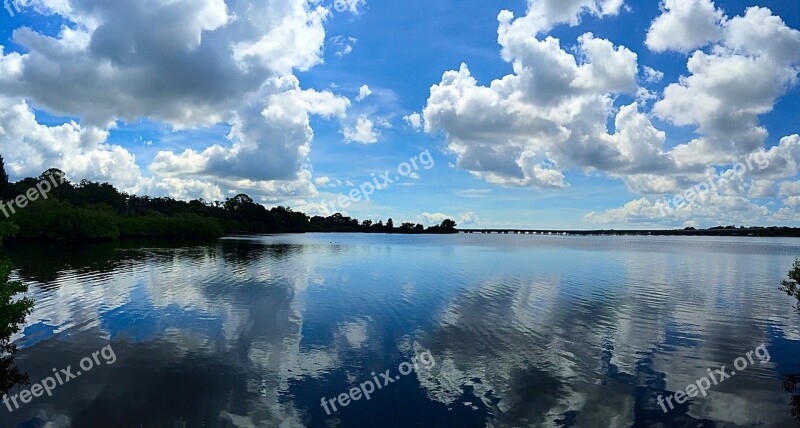 Oldsmar Florida Water Reflection Clouds Sky