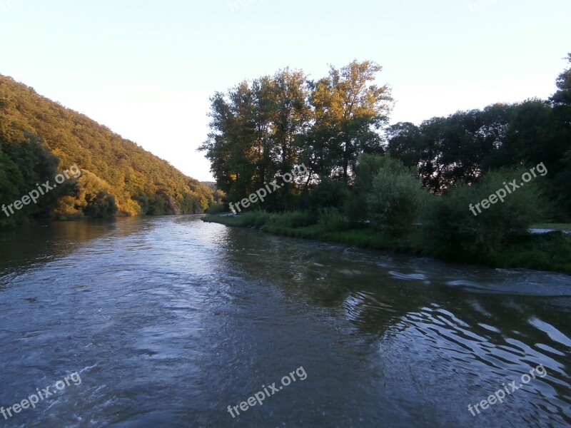 Water Waves Landscape Mountains Forest