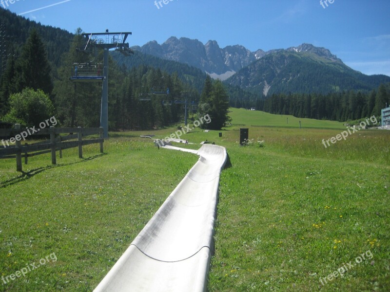 Austria Slide Mountains Spring Green