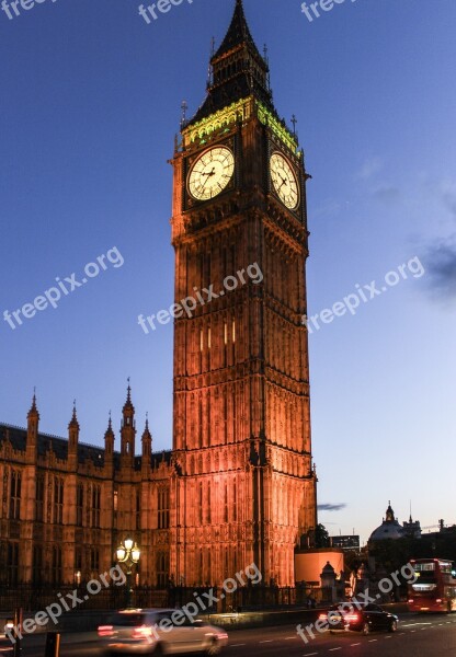 Big Ben London Parliament England Uk