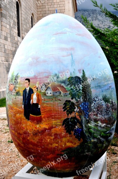 Easter Egg Large Painted Orebic Croatia