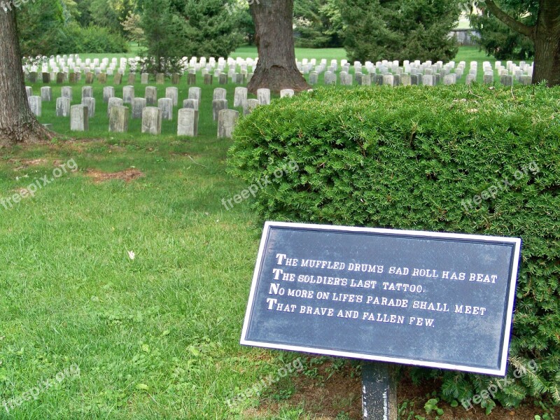 Cemetery Grave Stone Poetry Drum Beat Grave