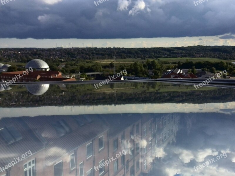 Clouds Window City Dome Reflection