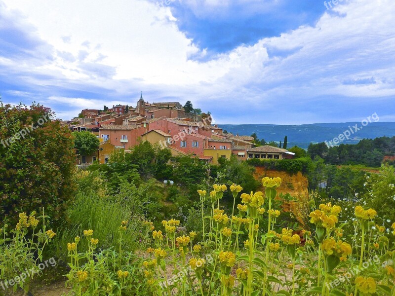 Roussillon Village Flowers Blooming Red