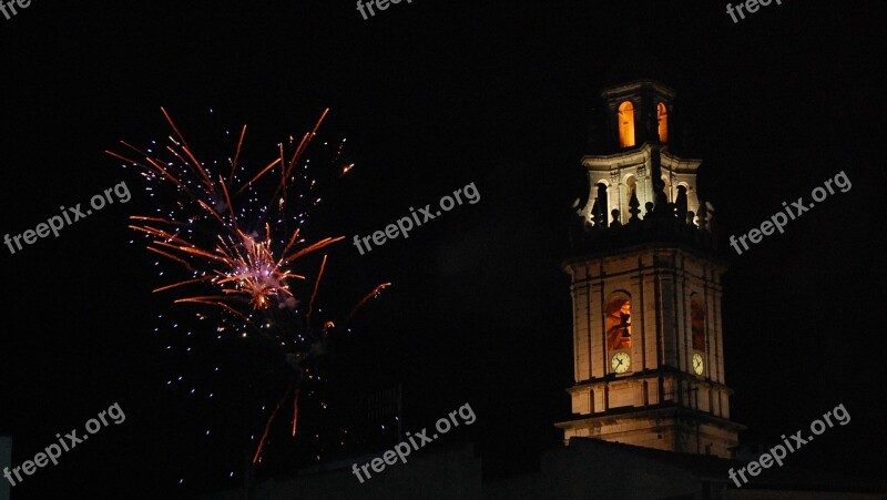 Party Bell Tower Pego People Man-made Fires