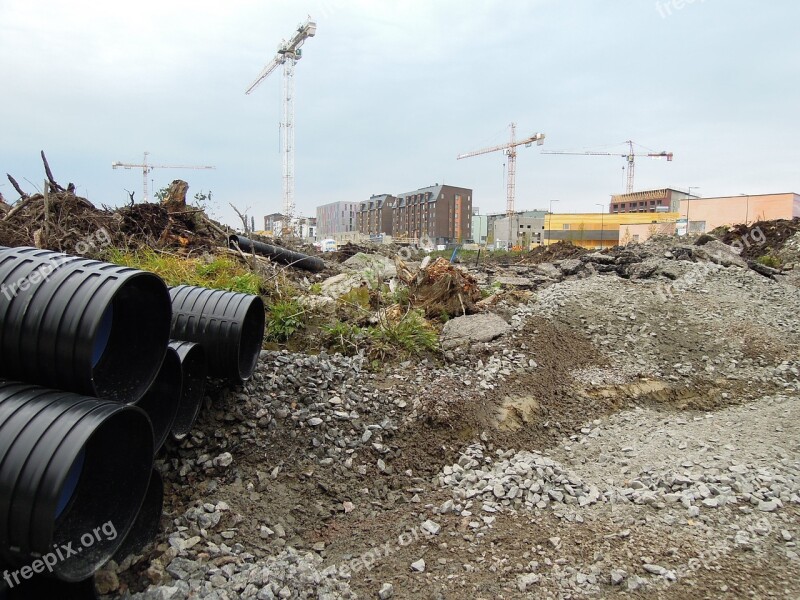 Construction Site Tubes Tube Sand Crane