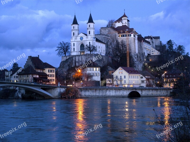 Aarburg Switzerland Canton Of Aargau Castle Aare