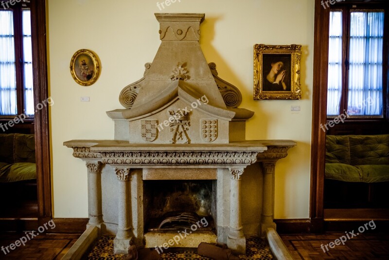 Stone Fireplace Luggage Palace Vigo Room