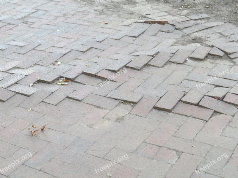 Bricks Pavement Pattern Footpath Rough