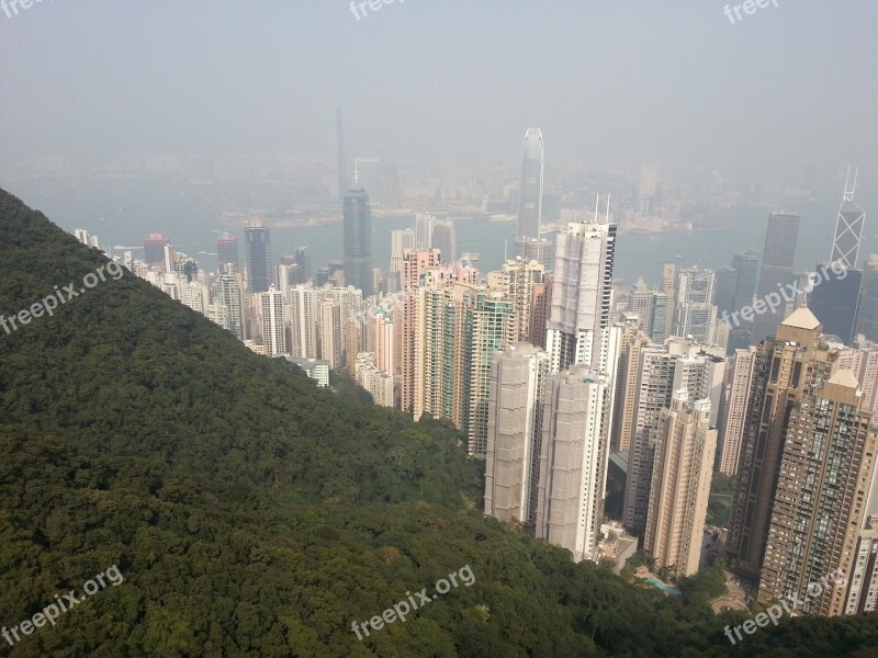 Skyline Hong Kong S A R Skyscrapers High Buildings City