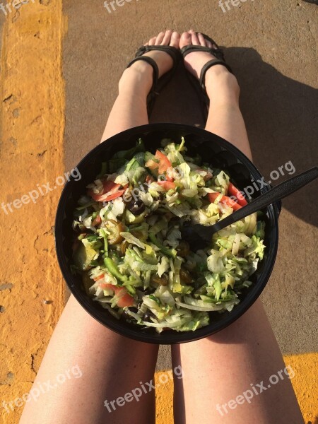 Salad Legs Eat Food Meal