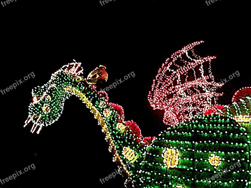 Disney World Petes Dragon Light Parade Vacation Colorful