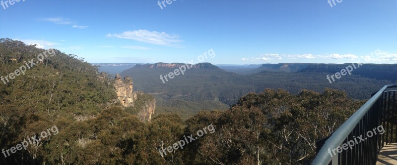 Blue Mountains Three Sisters Valley Landscape Australia